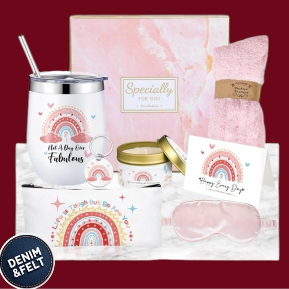 8 Pcs Birthday Gifts Box/Basket for Women | Tumbler/Candle/Bag/Socks/Sleep Mask! - Picture 1 of 6